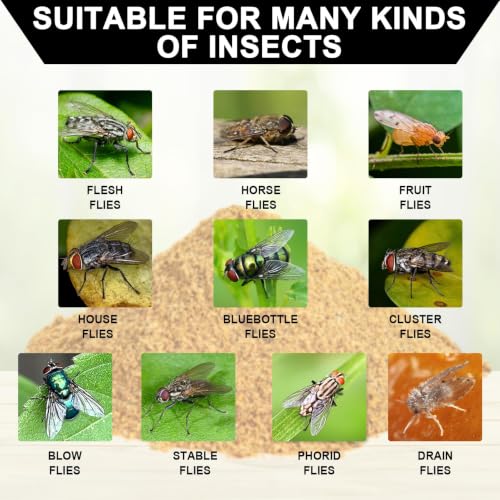 Fly Bait Attractant Trap Refill Packets 15x30g for Reusable Traps Outdoors | Ranch Flies Trap Magnet for Patio Yard | Bug Dissolvable Granules Control All Flies - size: 15 pack