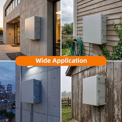 Joinfworld Outdoor Electrical Box 24.8"x20.9"x9.8" Weatherproof IP67 | Weatherproof ABS Junction Box with Stainless Steel Buckles. Ideal for Factories, Outdoor Construction & Home DIY - size: 24.8"x20.9"x9.8"