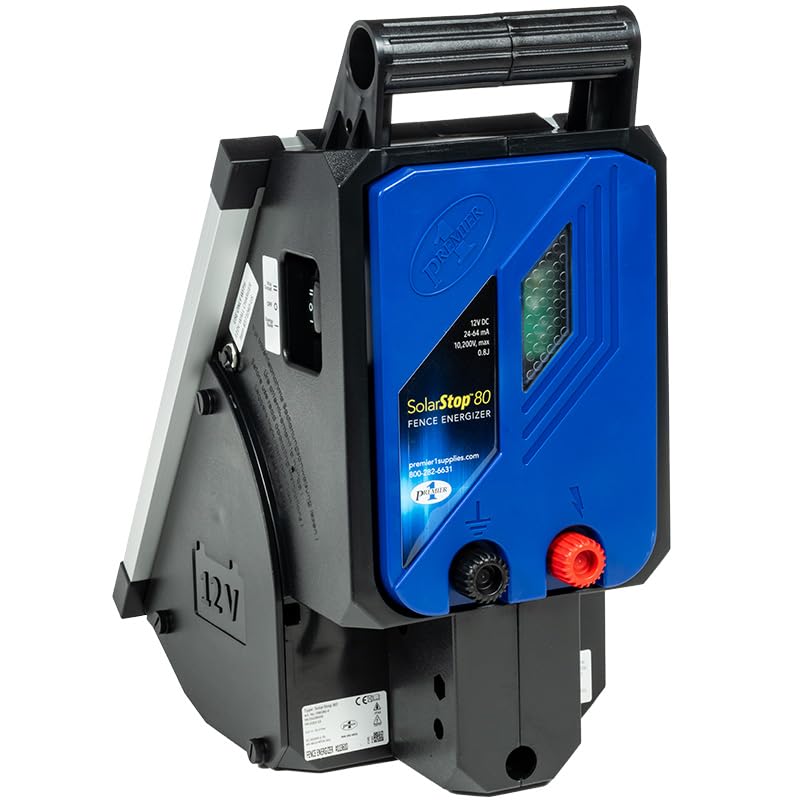 Premier 1 SolarStop™ 80 Fence Energizer – 0.8J, 10W Solar Panel