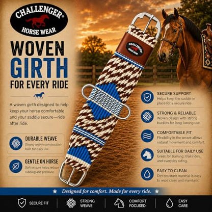 CHALLENGER Horse Horse Western 21 Strand Double Weave Two-Tone Mohair Roper Cinch 97RT15 - size: 36"