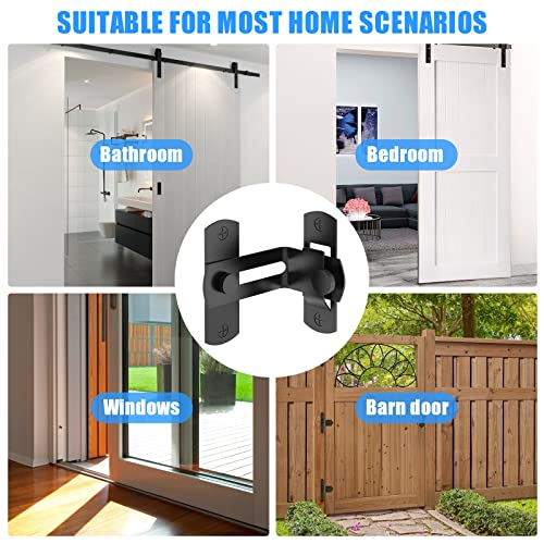 L'aimefois 90 Degree Flip Barn Door Lock, Protect Privacy - color: 2 black