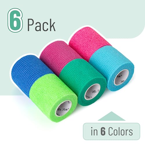 Mr. Pen- Self Adhesive Bandage Wrap, 2" x 5 Yards, 6 Pack - color: Citrus, size: 2" x 5 Yards, 6 Pack