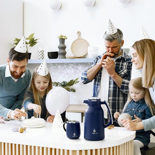 IDEUS Thermal Coffee Carafe 68oz, Beverage Dispenser Navy Blue - color: Navy Blue, size: 68 Ounces