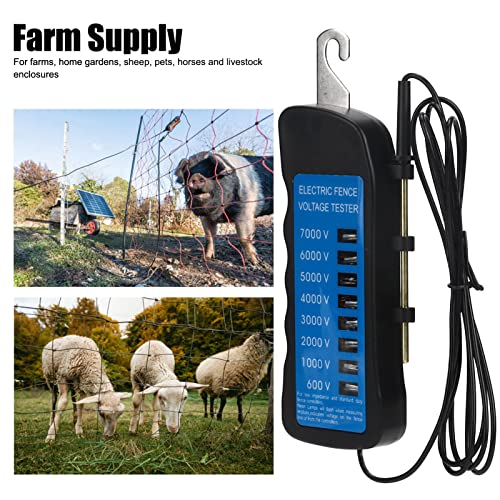 Voltage Meter, Multi Light, Electric Fence Tester, Voltage Detection Portable, for Agricultural Supply Fencing, ABS, 7000V