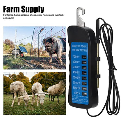 Voltage Meter, Multi Light, Electric Fence Tester, Voltage Detection Portable, for Agricultural Supply Fencing, ABS, 7000V