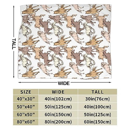 Horse Soft Blanket All Season Fuzzy Throw Warm Lightweight Blanket Fleece Throws Flannel Blankets for Bed Sofa Couch Travel Home Living Room Decor 50"X60"