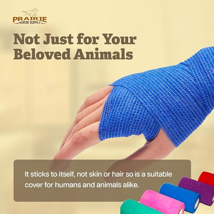 3 Inch Self Adhesive Bandage Wrap - Self-Sticking Vet Wrap - Brown, 24 Pack - color: Brown, size: 24 Rolls