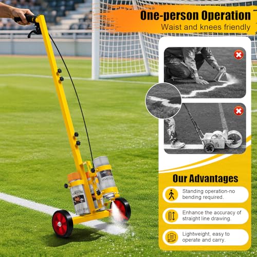 Striping Line Painting Wand, Parking Lot Striping Marking Machine, Paint Sprayer Wand for Ground Stripe, Sports Field & Parking Lot Marking, Compatible with Inverted Striping Paint T-Tip Nozzle