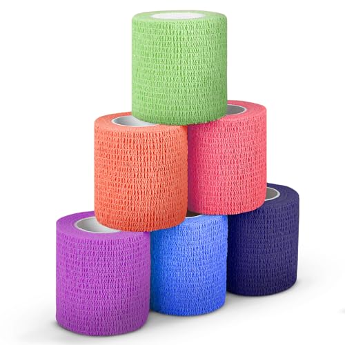Ever Ready First Aid Self Adherent Cohesive Bandages 3" x 5 Yards - 6 Count, Rainbow Colors - size: 6 Count (Pack of 1)