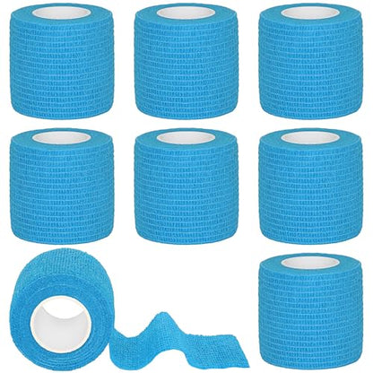 Tindobewan Self Adhesive Bandage Wrap, 2 Inches 8 Rolls Light Blue - color: Light Blue, size: 2 Inch