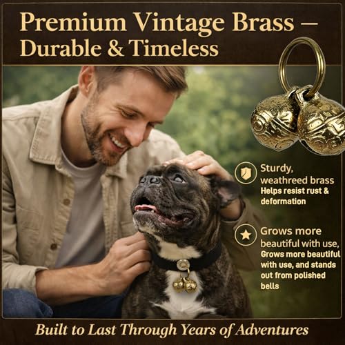 Copper Pet Collar Bells, 4 PCS 0.67 Inch Alloy Bells, Extra Loud Universal Size Pendant Accessories for Dogs, Cats & All Small Pets, Anti-Lost Tracking & DIY Use