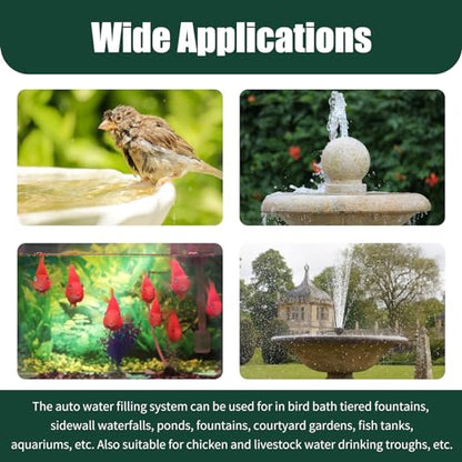 Auto Water Fountain Fill System Float Valve Kit Adjustable Arm Outdoor