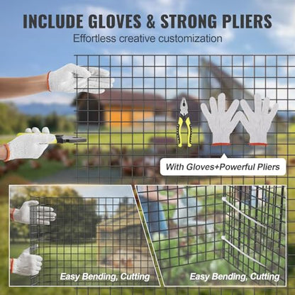VEVOR Hardware Cloth, 48'' x 100' 1/2inch Galvanized Wire Mesh Roll, 19 Gauge Chicken Wire Fencing Roll, Vinyl Coating Metal Wire Mesh for Chicken Coop Barrier, Rabbit Snake Fences, Poultry Enclosures - size: 1/2inch 48'' x 100'