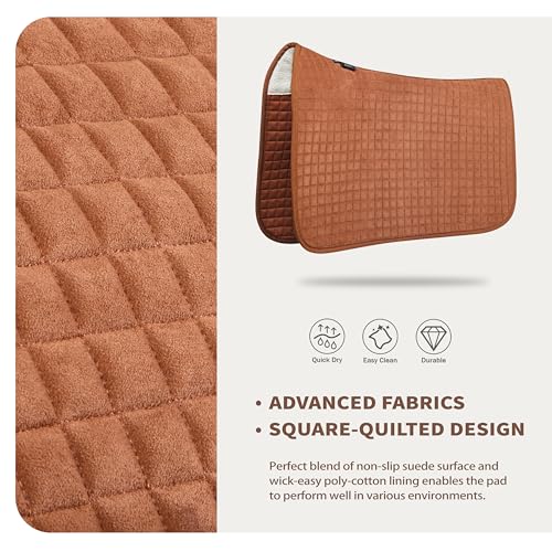 Tackmore All-Purpose Square Quilted Western Saddle Pad, Horse Saddle Pad - color: Brown