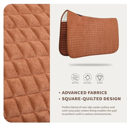 Tackmore All-Purpose Square Quilted Western Saddle Pad, Horse Saddle Pad - color: Brown