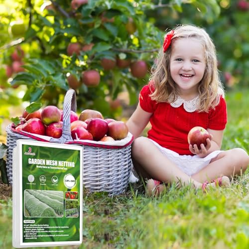 Jevrench 13 x 50 ft Garden Netting Row Cover, Ultra Fine Mesh for Plants | Protective Plant Netting for Gardens, Raised Beds and Greenhouses, Mesh Cover for Vegetables, Fruit Trees and Flowers - size: 13ft x 50ft