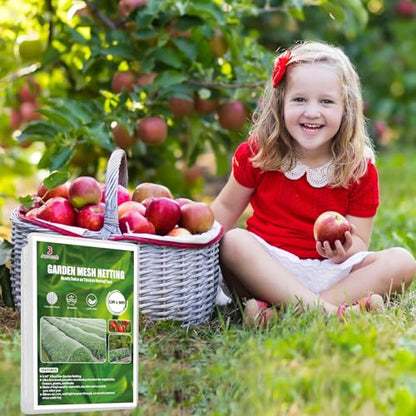 Jevrench 13 x 50 ft Garden Netting Row Cover, Ultra Fine Mesh for Plants | Protective Plant Netting for Gardens, Raised Beds and Greenhouses, Mesh Cover for Vegetables, Fruit Trees and Flowers - size: 13ft x 50ft