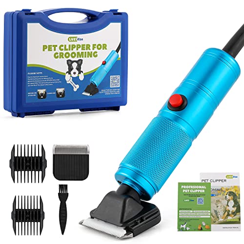 Pet Grooming Clippers 200W, Stepless Speed Control & Low Noise<50db | Heavy-Duty Commercial Grade with 118'' Power Cord Plug-in, Extra Blade & 2 Guide Combs of 4 Sizes, for Dog, Cat and More - size: 200W