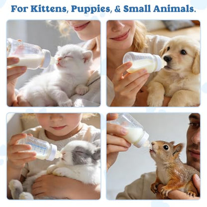 Homoyoyo 40-Pack Replacement Bottle Nipples Cat - Silicone Pet Nursing Nipples Nurser Silicone Replacement Pacifiers for Kitten and Puppy Small Animals, Bunny Feeding Bottle White 0.98X0.63 Inch