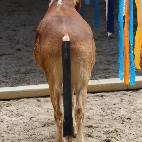 Horse Tail Wrap Protector & 2 Bags with Fringe, Adjustable Non-Slip Tail Guard for Trailers, Stalls, Shows, Black