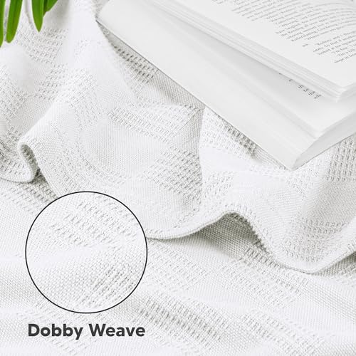Utopia Bedding 100% Cotton Thermal Blanket White Queen, 90x90 Inches - color: White, size: Queen