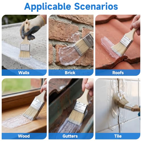 Transparent Waterproof Sealant 70oz, Clear Invisible Coating | 2KG Water-based acrylic sealer, Bonds to roofs, walls, bathrooms, concrete & wood, UV-resistant & flexible, Easy to apply - size: 70 oz