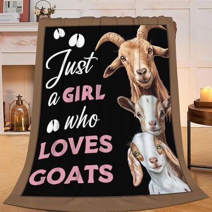 Goat Blanket Goats Gifts Lovers Lamb Throw for Girls 80"X60" - color: Goats, size: 80"x60"