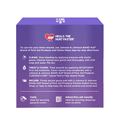 BAND-AID Brand Cushion-Care Gauze Pads, Medium Size, 3 in x 3 in, 25 Count | Absorbent Dressing Pads Non-Adhesive Comfortable Protection & Wound Care of Minor Cuts, Scrapes & Burns, For First Aid Kits - size: 3x3 Inch (Pack of 25)