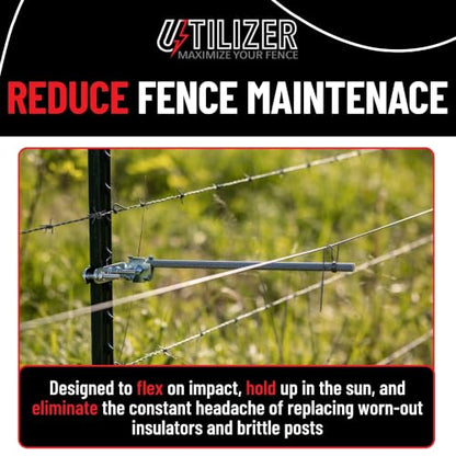 Utilizer 1/2 Inch Fiberglass Rods – 30" Electric Offset Post 12-Pack - size: 1/2 in x 30 in