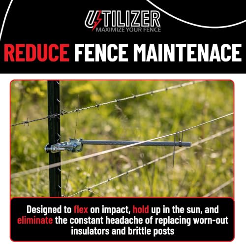 Utilizer 1/2 Inch Fiberglass Rods – 15" Electric Offset Post 12-Pack - size: 1/2 in x 15 in