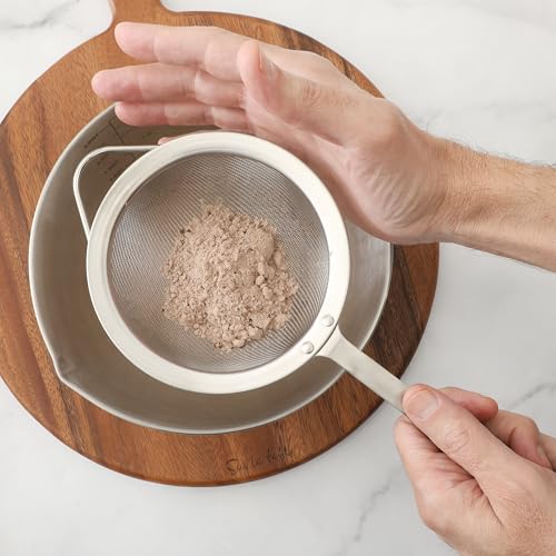 Sur La Table Kitchen Essential Stainless Steel W/Walnut Handle 5.5 Inch Mesh Strainer and Sifter