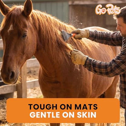 GoPets 2-in-1 Deshedding & Dematting Comb & Grooming Brush for Dogs & Cats - style: 2-Sided Dematting Comb
