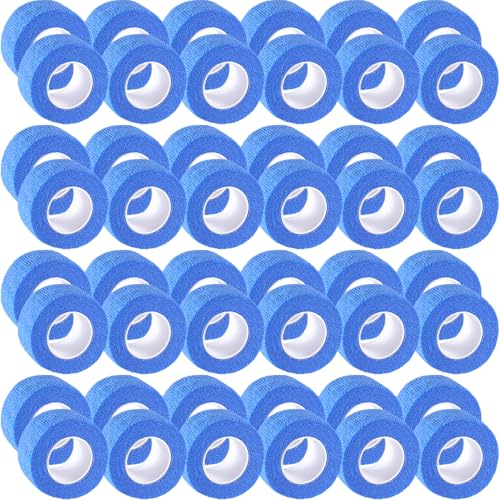 IndigoCase 48 Pack Self Adhesive Bandage Wrap 1 Inch x 5 yd Elastic Tape - color: Blue, size: 1 Inch - 48 Pack