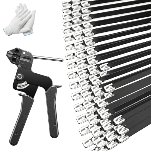120PCS Cable Ties Kit, 11.8 Inch Heavy Duty Black Metal Zip Ties - color: Black, size: 120PCS1.81x11.8 Inch