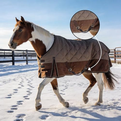 4PCS Elastic Horse Blanket Straps Adjustable Length 21-28 inch | Elastic Tail Strap with Double-Ended Clips, Elastic Legs Strap for Horse Blankets, Strong & Flexible Materials, PVC Tube