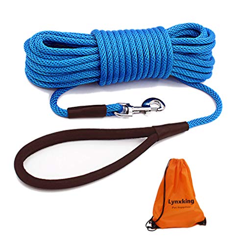 Check Cord Dog Leash Long Lead Obedience Recall Training Tracking Line 30ft - color: Blue