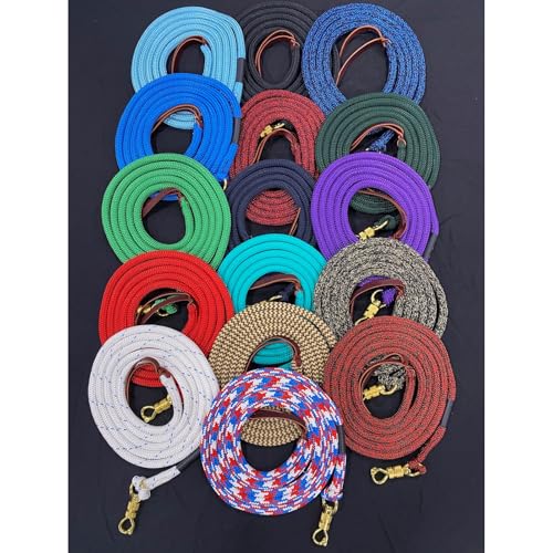 PARELLI 12 Foot Training Rope - Strong Everyday Use All-Purpose Horse Lead Rope with Loop & Latigo Popper | 9/16" Diameter Smooth Yachting Braid, Teal - color: Teal