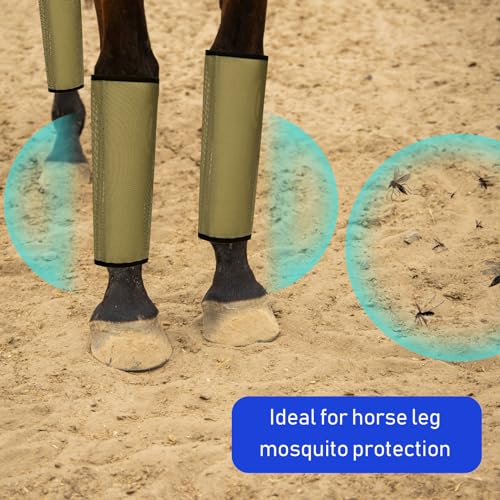 Jexine 8 Pcs Mesh Fly Boots for Horse - color: Dark Blue Brown