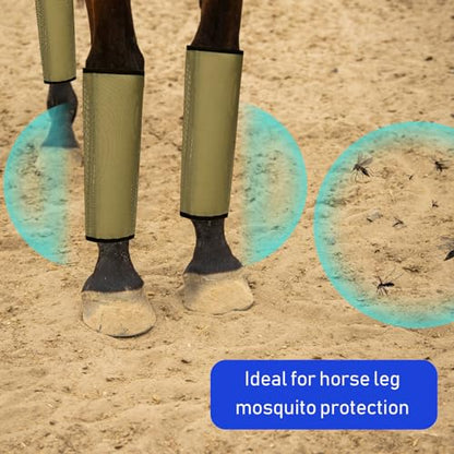 Jexine 8 Pcs Mesh Fly Boots for Horse - color: Dark Blue Brown