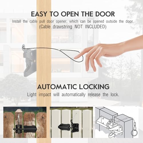 HOME MASTER HARDWARE Self Locking Gate Latch, 7-1/2" Security Door Latches