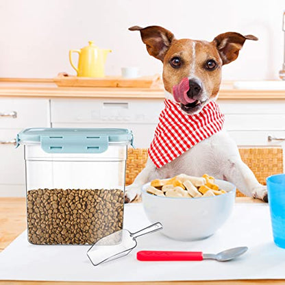 Patelai 6 Pcs Dog and Cat Food Storage Containers with Scoops Set Plastic Pet Food Storage Containers Stackable Airtight Dry for Kitchen 1.27 Qt, 2.4 Qt, 4 Qt(Blue) - color: Blue
