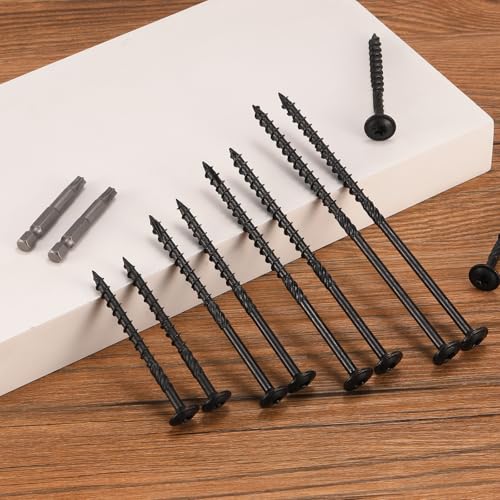 #14 x 2 Inch Lag Screws (248Pcs) 4lb. Structural Wood Screw, Black, Carbon Steel, Washer Head, Rust Resistant epoxy Coated, T30 Torx Bit - color: Black, size: #14 x 2"
