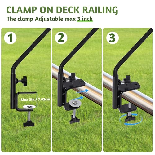 ERYTLLY Extended Reach Deck Hook Wall Pole Wall Mounted Deck Hook Extensible and 43 inch Wall Bracket for Hanging Bird Feeder,Plants,Wind Chimes,Lanterns 2 Packs - size: Deck Hook - Adjustable Length - 2 Packs