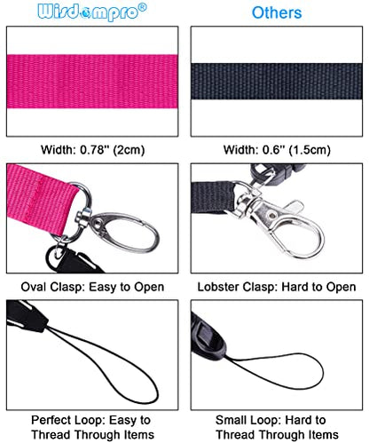Wisdompro Office Lanyard, 5 Pack 23 inch Neck Strap Lanyards - Hot Pink - color: 5pack Hotpink