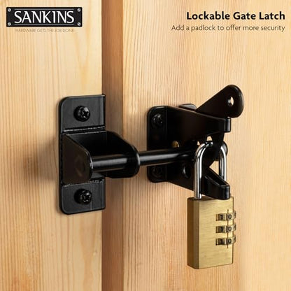 4" Self-Locking Gate Latch for Wooden Fence Gravity Latch, 2pcs - size: Normal