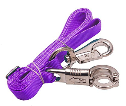 Adjustable Nylon Cross Ties （2 Pack）-Cross Tie with Panic Snap and Bull Snap - Adjusts from 44.5" to 78.3" - color: Purple