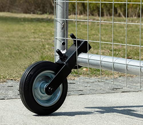 HILLMASTER 6 Inch Gate Wheel Gate Caster Kit with 1-5/8" Thru 2" Gate Frames, Heavy Duty Gate Helper Wheel Gate Support Wheel for Chain Link Fence Swing Gate, Black - size: 1 Pack