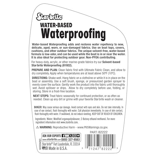 STAR BRITE Water-Based Waterproofing & Fabric Protectant - Low Odor Waterproofer for All Materials- 1 GAL (082200) - style: 22 Oz Spray