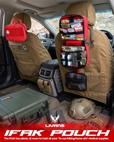 LIVANS Medical Bag, First Aid Bag Empty for Emergency & Trauma Kits - color: Red