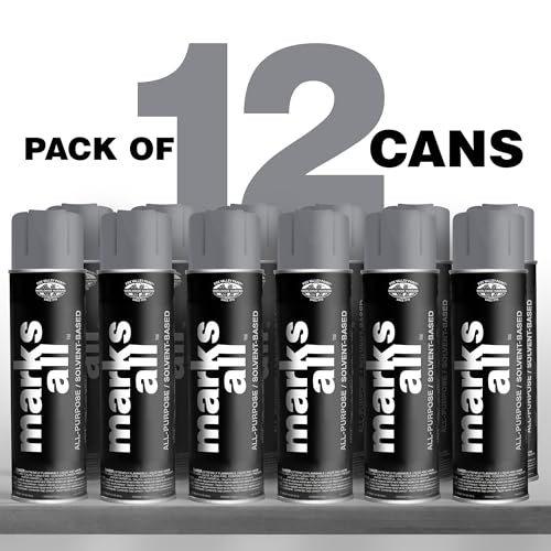 Fox Valley 17oz Marks All Solvent-Based Marking Paint 12-Pack, Aluminum - color: Aluminum